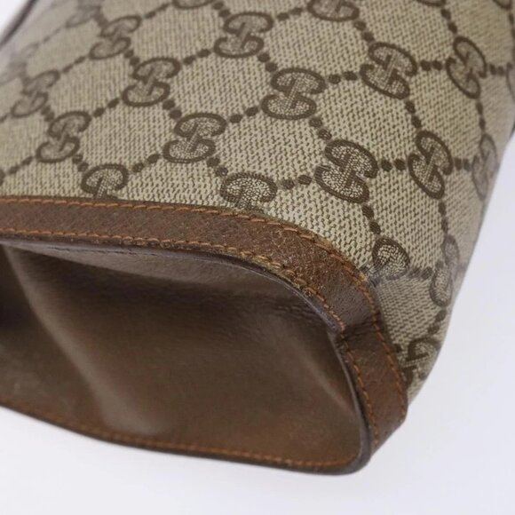 GUCCI GG Supreme Web Sherry Line Clutch Bag PVC Beige Gold 89 01 033 Auth 139749 - Picture 3 of 16